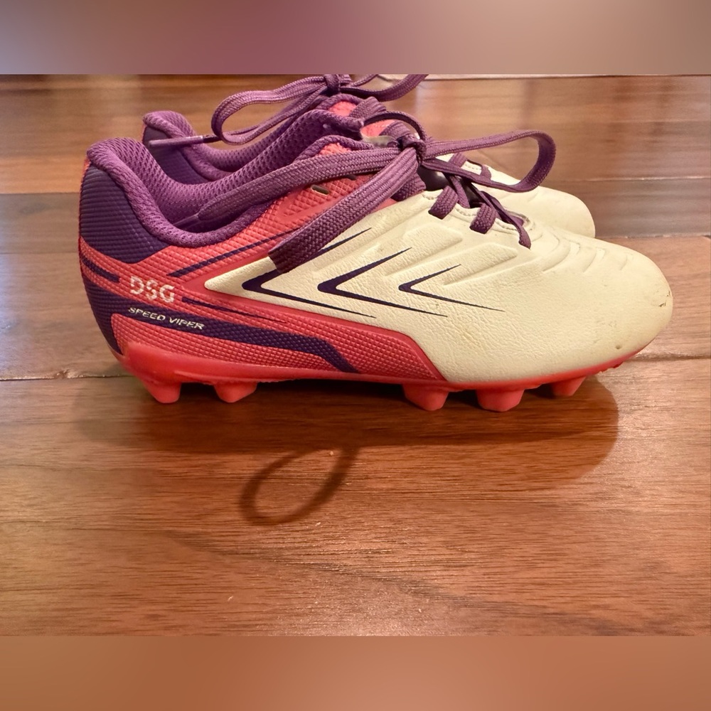 DSG Kids' Speed Viper Soccer Cleats - pink, purple, white